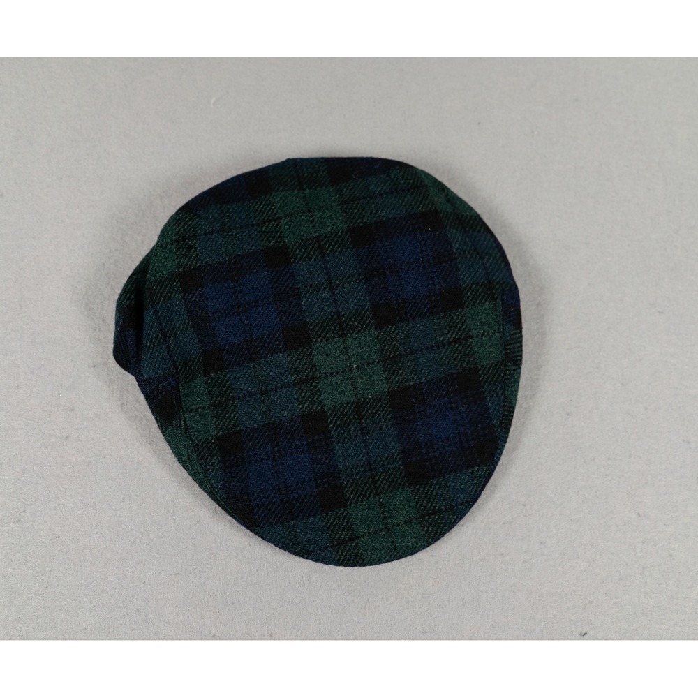 Lochcarron Mens Flat Cap Black Watch Tartan Plaid 100% Wool Made in Scotland